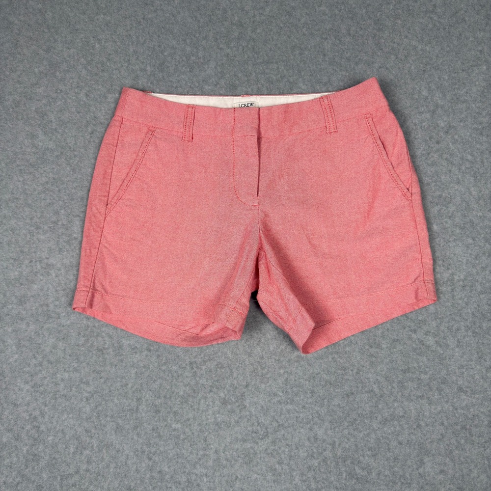 J.Crew Women 0 Pink Cotton Chino Shorts Summer Casual Preppy Minimalist Coastal